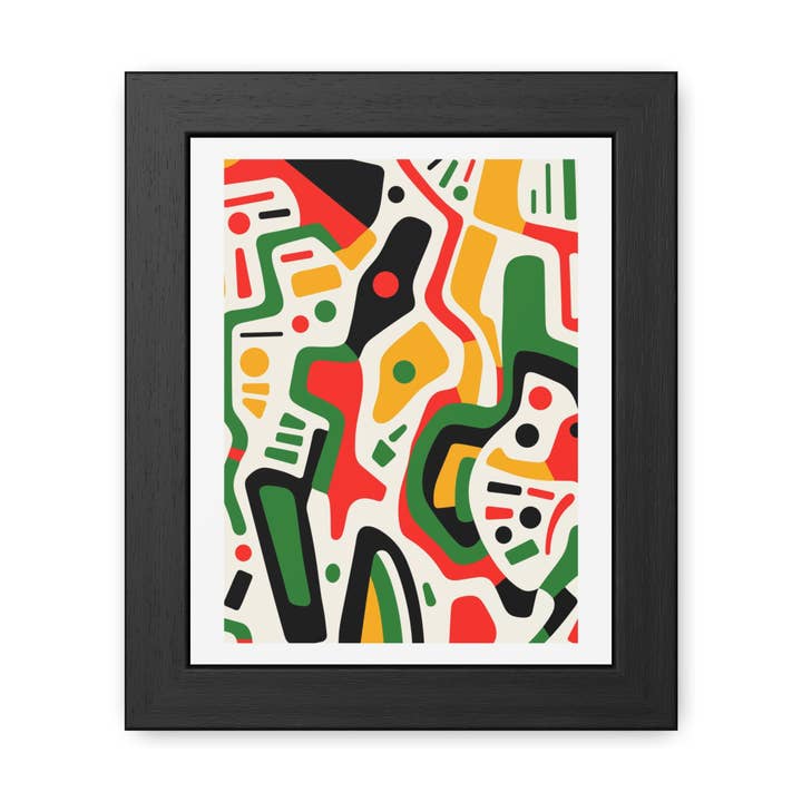 Afrique 2 - Affiches Encadrées Abstraites et Colorées - Décoration Murale d'Art Moderne pour Maison & Bureau pour la vente par Donkey Laserbeam