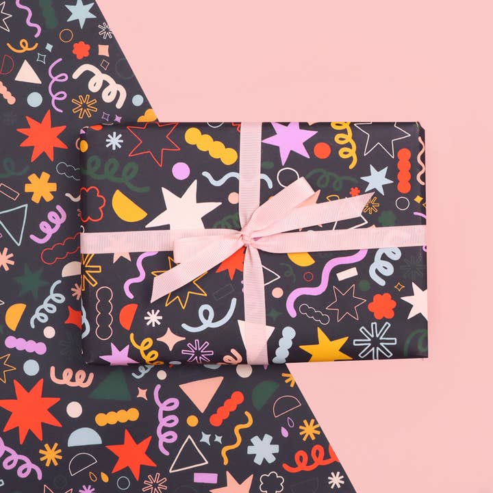 Gift wrap - navy doodles for wholesale by Oh, Laura