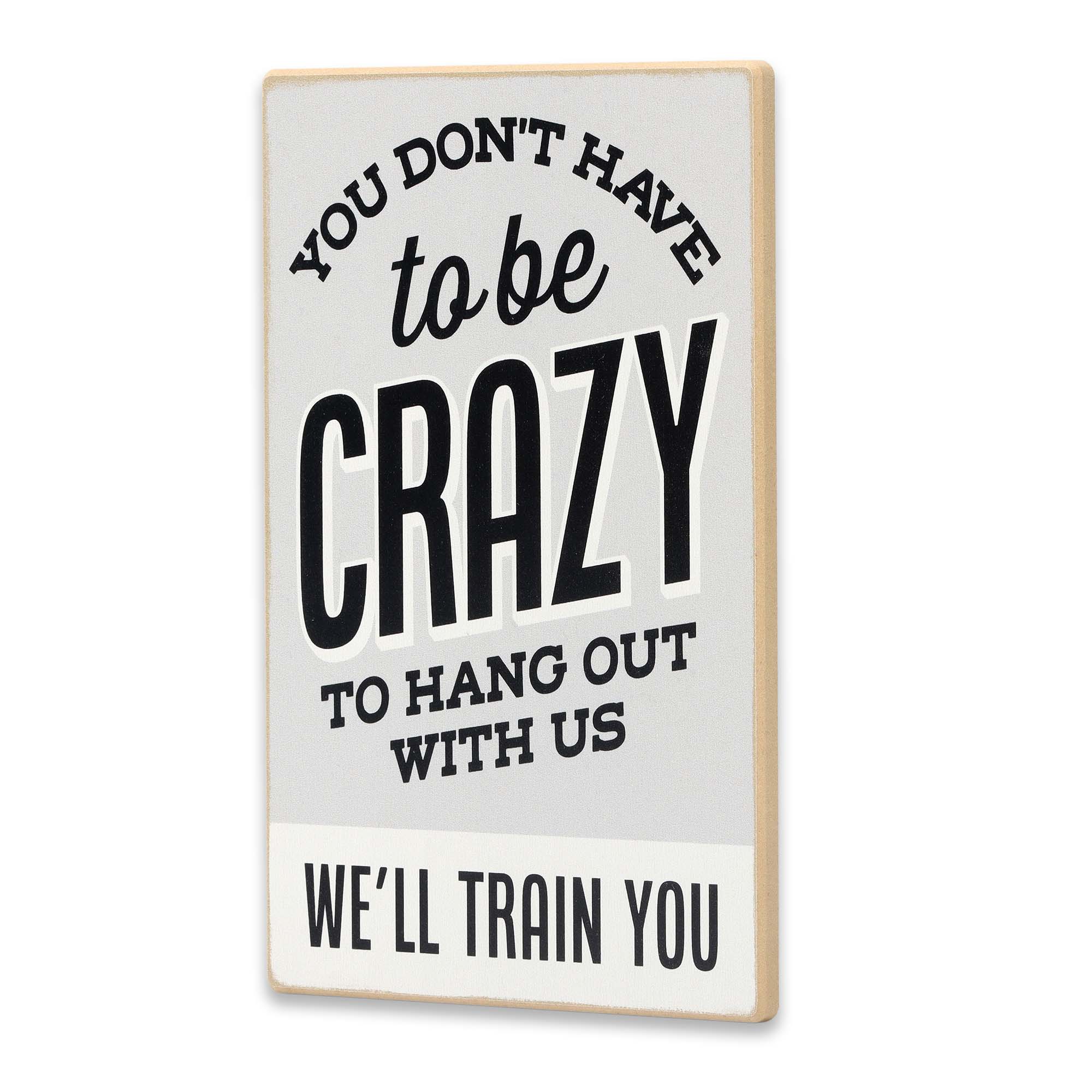 Open Road Brands, LLC - Wholesale Sign - Don't Have to Be Crazy We'll Train You Wood Wall Decor1