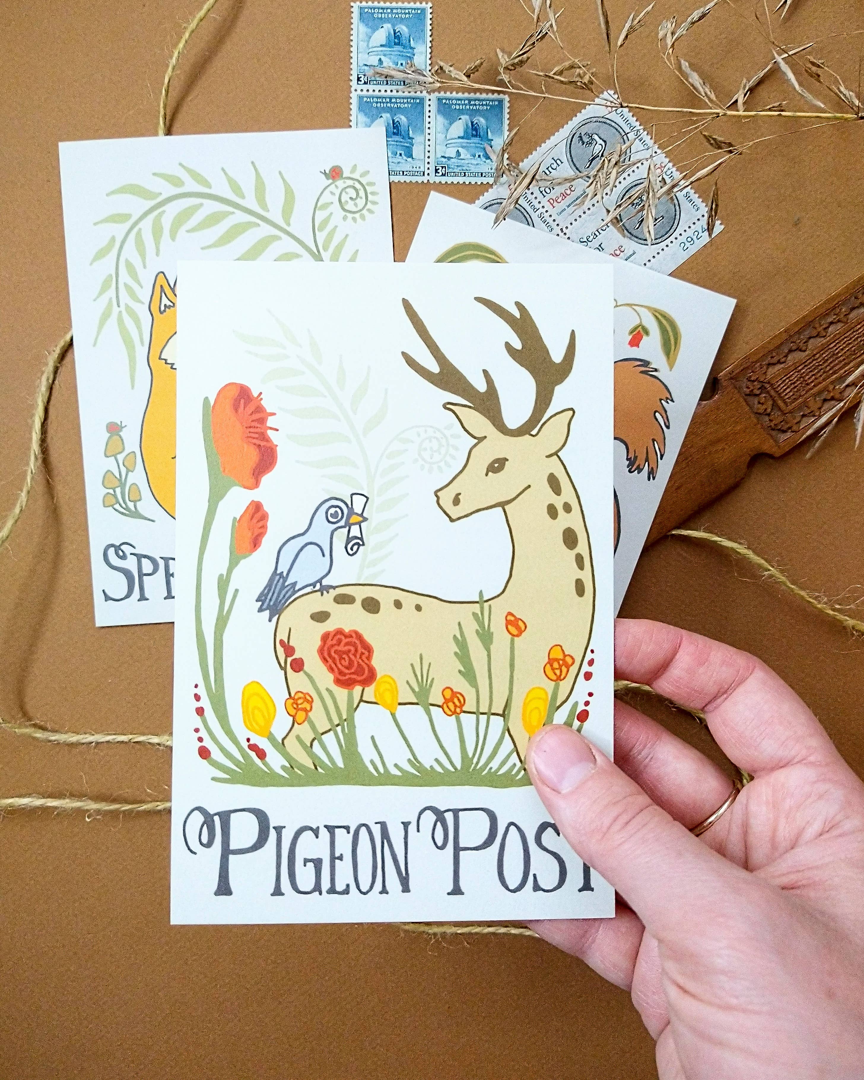 Peppercorn Paper - Wholesale Postcard - Pigeon Post Forest Animal Postcard4