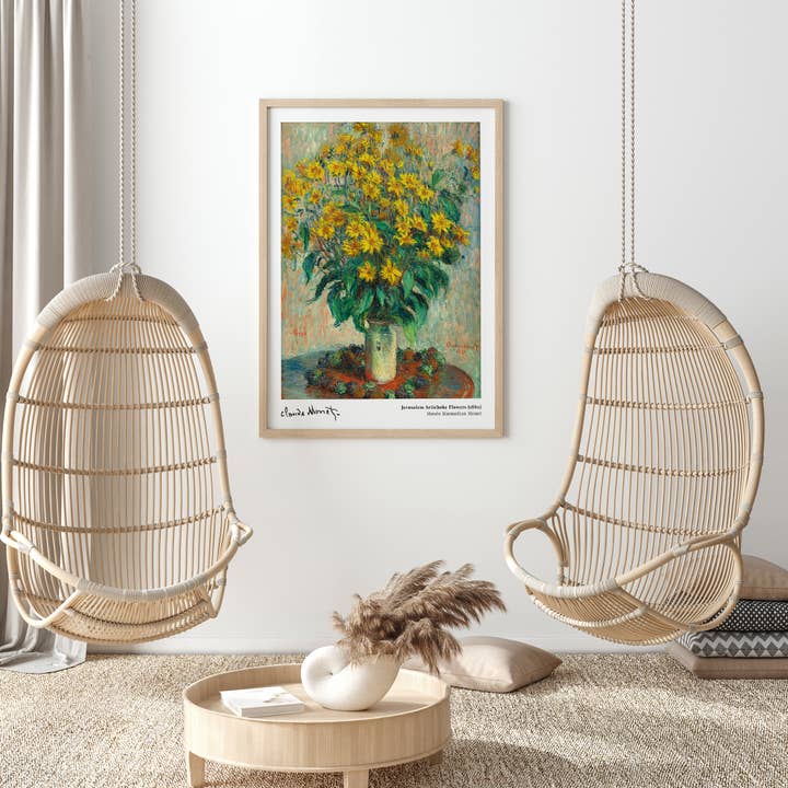 Sugar & Canvas - Wholesale Art Print - Monet Jerusalem Artichoke Flowers 1880 Vintage Art Print N178