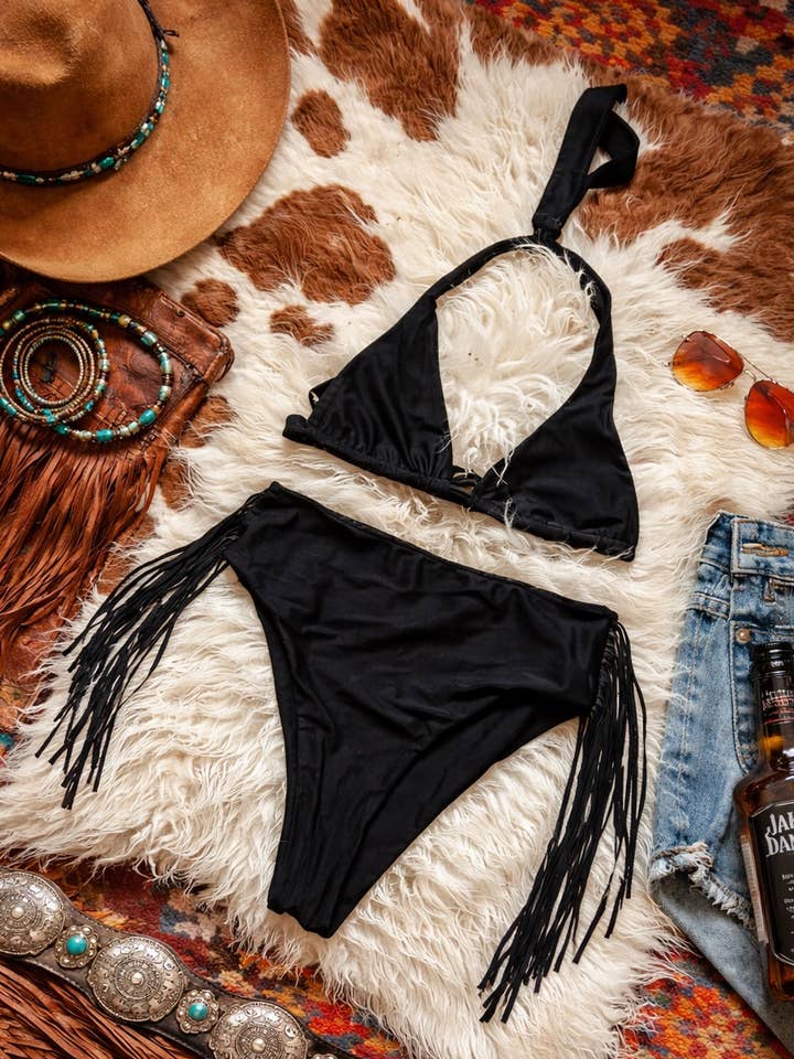 Black Fringe Bikini for wholesale by Shop Sovi