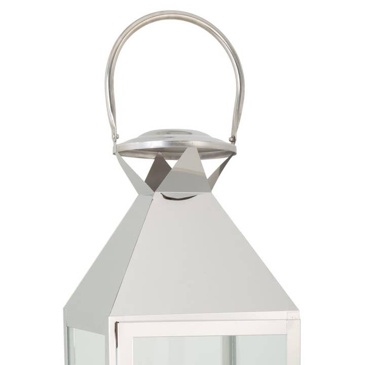 Creaciones Meng – wholesale Lykta – ROSTFRITT STÅL OCH GLAS LYKTA 28.5x27.5x94h cm