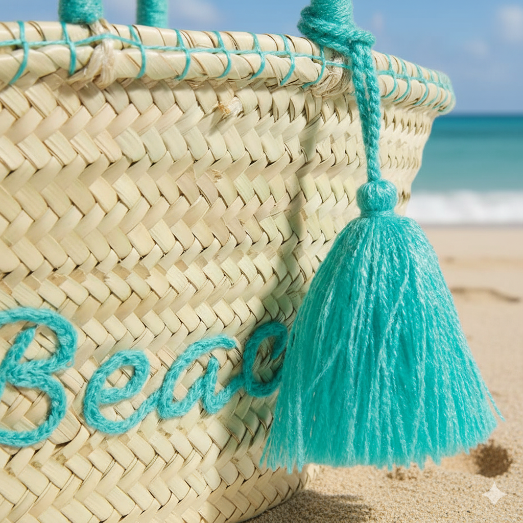 craftberber – wholesale Beach bag – Boho bag tassels, French market bag, Beach bag, wicker bag 2