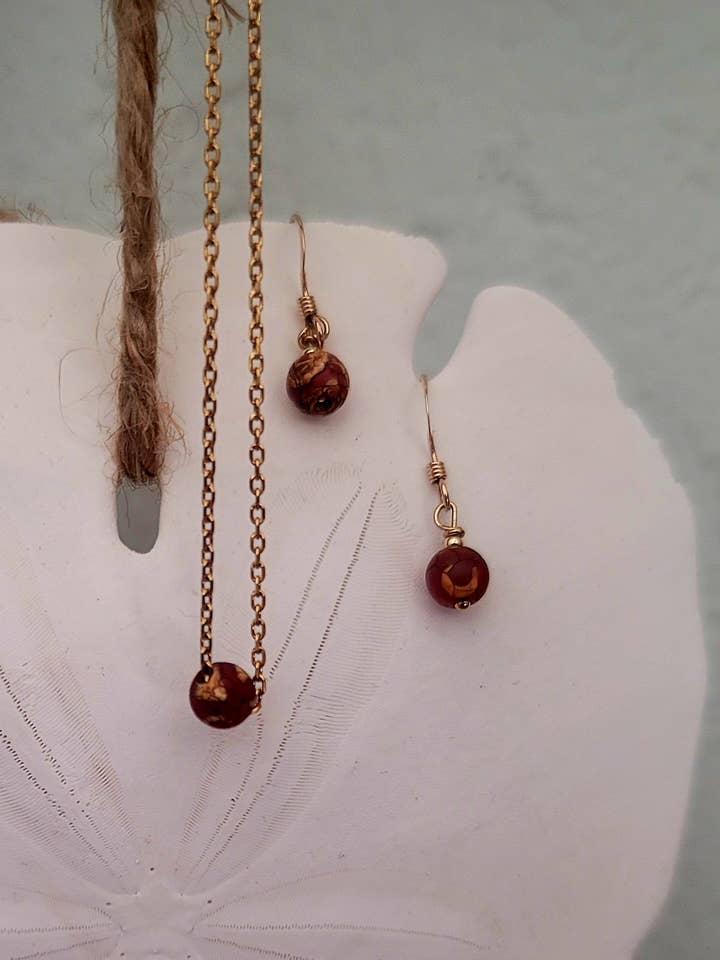 4mm Dzi Bead Earrings for wholesale by Blue Star Energies