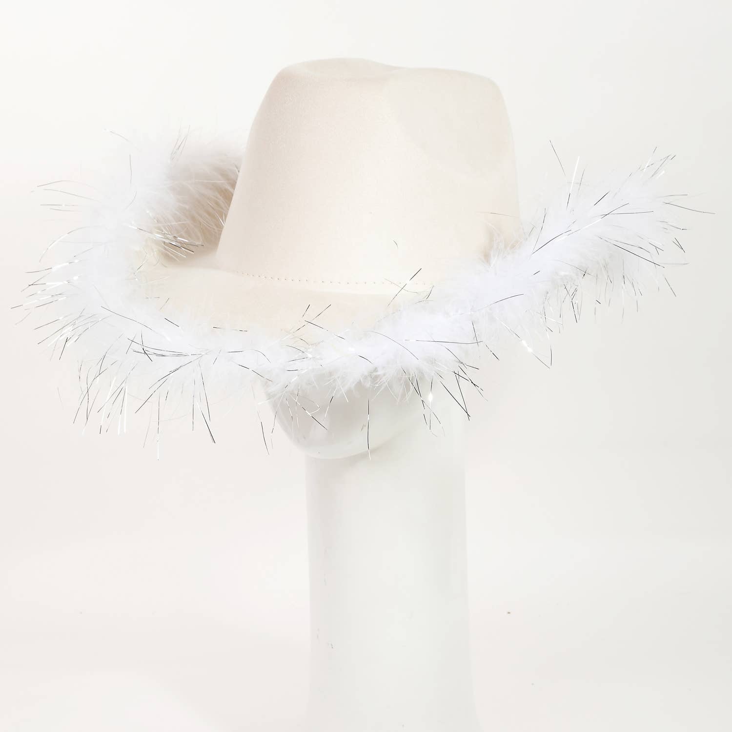 Collections by Fame Accessories - Vendita all'ingrosso Cappello da cowboy - Donna - Cappello da Cowboy Western con Rifinitura in Piume2