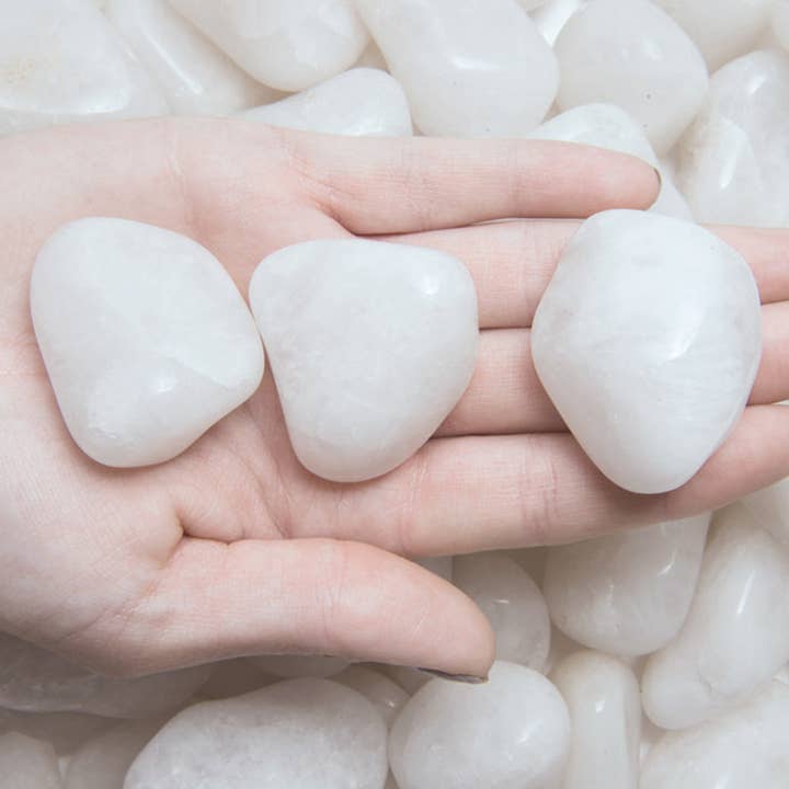 Fantasia Mining - Wholesale Spiritual Stone/Crystal - Tumbled Milky Quartz - XL - A Grade - Brazil (1 lb)