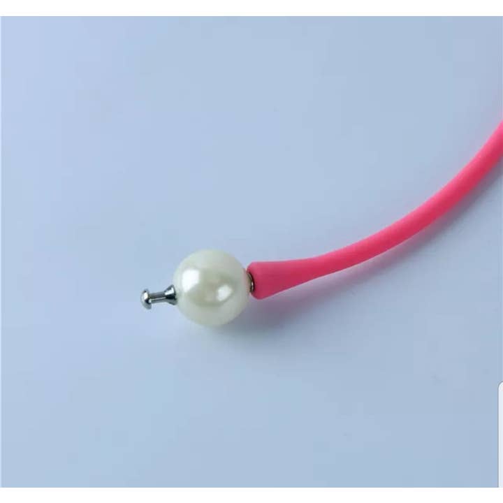 Zirconite Pearl Rubber Bangle Bracelet 837B100 for wholesale by Diamond Veneer Travel Jewelry