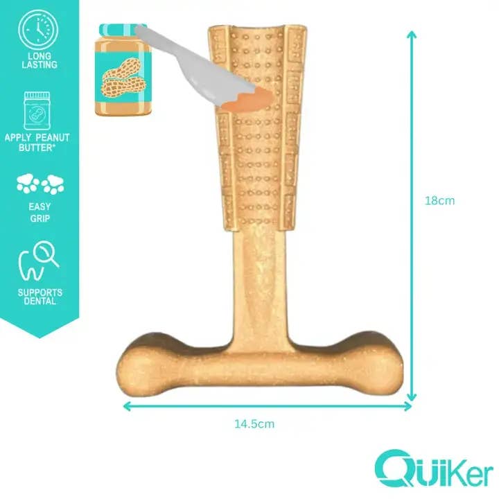Quiker Pet Products - Wholesale Pet Chew Toy - Dog - 7" (18cm) Bamboo & Nylon Dog Chew/Toy T-Bone - 3 Pack Inner1