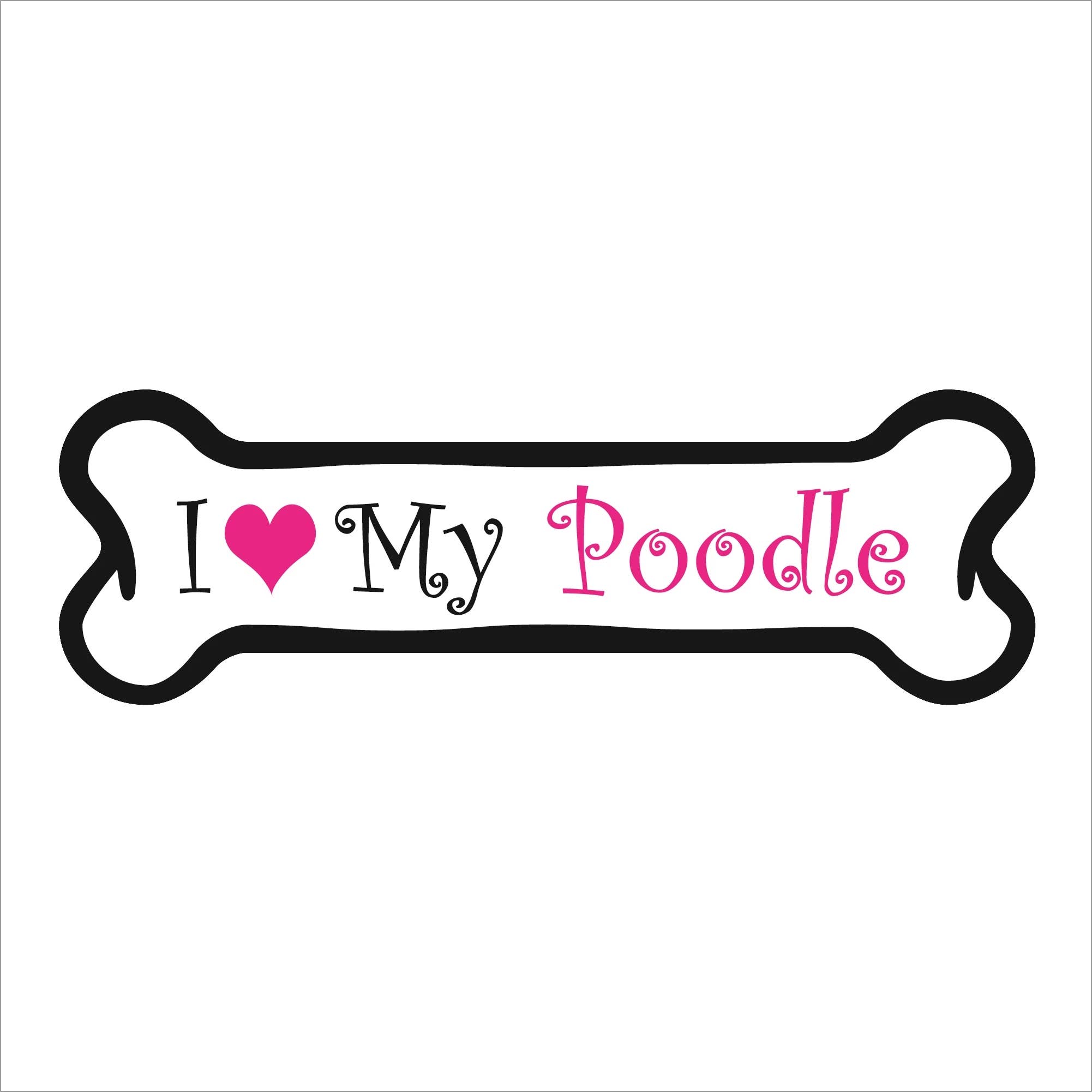 Imagine This Company – Großhandel Magnete – Ich liebe meinen Pudel Pink - Knochen-Automagnet3