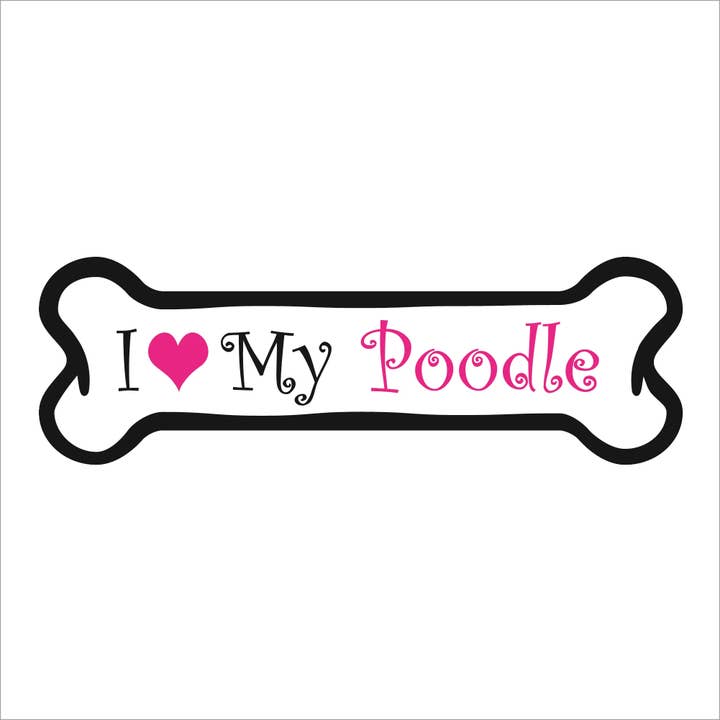 Imagine This Company – Großhandel Magnete – Ich liebe meinen Pudel Pink - Knochen-Automagnet3