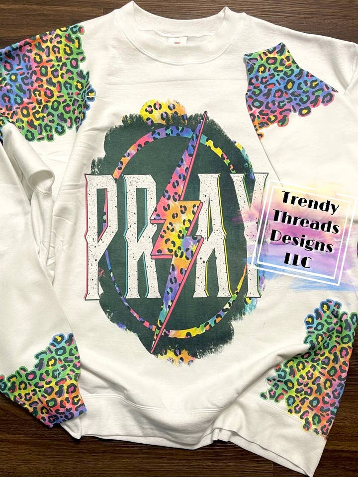 Pray sweatshirt for wholesale by Trendy Threads Designs LLC