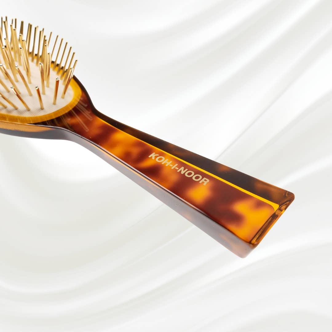 Koh-I-Noor - Wholesale Hair Brush/Comb - Jaspe Pneumatic Gold Pin Oval Brush, Large4