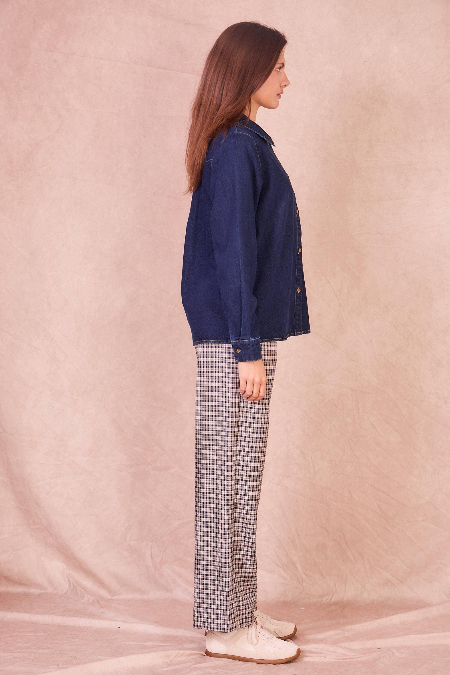 Calie Paris - Wholesale Button Down Shirt - Women's - ALERIA – 100% Cotton Denim Shirt2