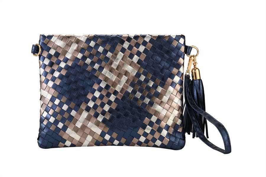 Nima Accessories Inc - Vente Pochette – femme - Pochette tissée en simili cuir multicolore pour femme2