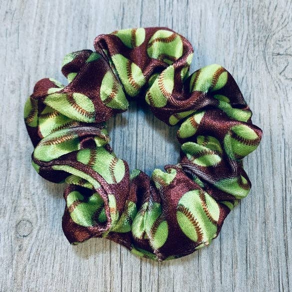 Sportybella – wholesale Scrunchie - Women’s – Softball Premium Velvet Scrunchie - Maroon1