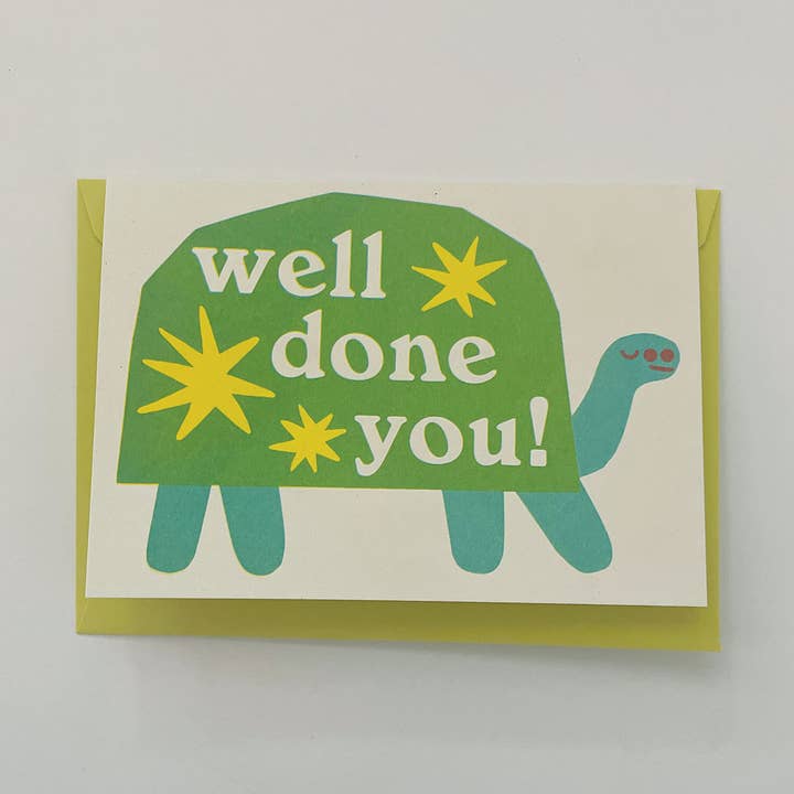 'Well Done You' Greetings Card for wholesale by Lizzie Lomax Illustration