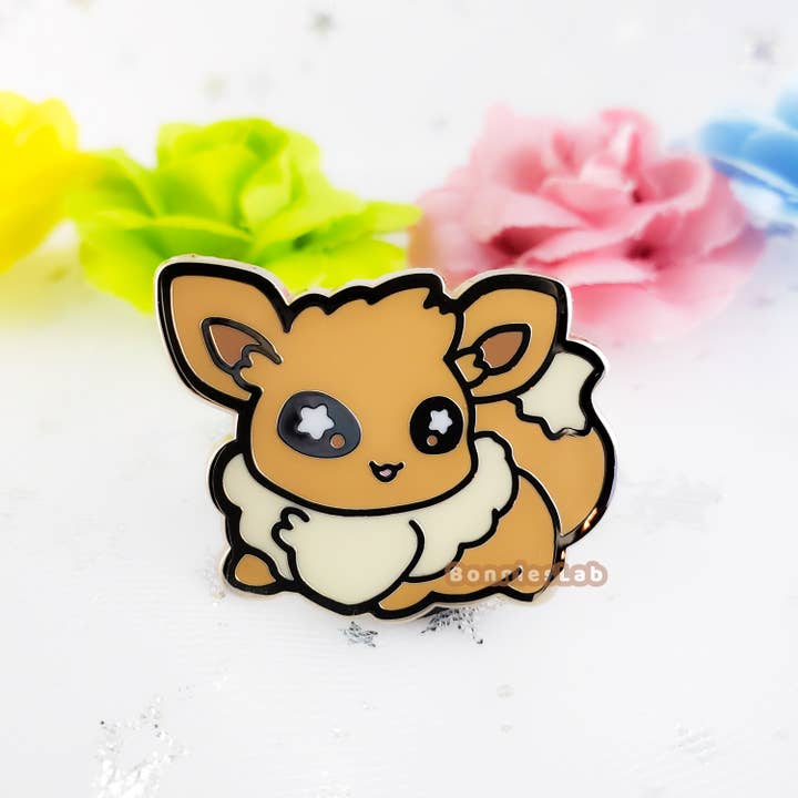 Bonnies Lab - Wholesale Lapel Pin/Button - Chibi Eevee Enamel Pin