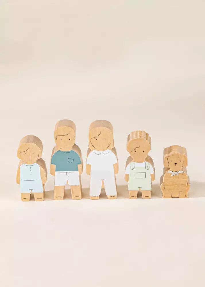 Coco Village - Wholesale Doll Accessory Kit - Kids - Set of 5 Family Wooden Doll House Characters