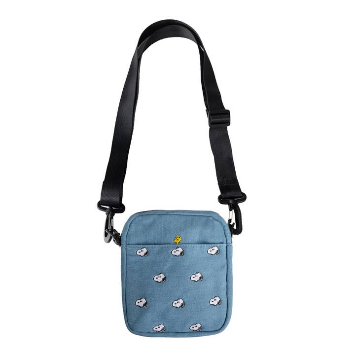 3P4 x Peanuts® - Snoopy Embroidered Crossbody Bag (Denim) for wholesale by Three Potato Four