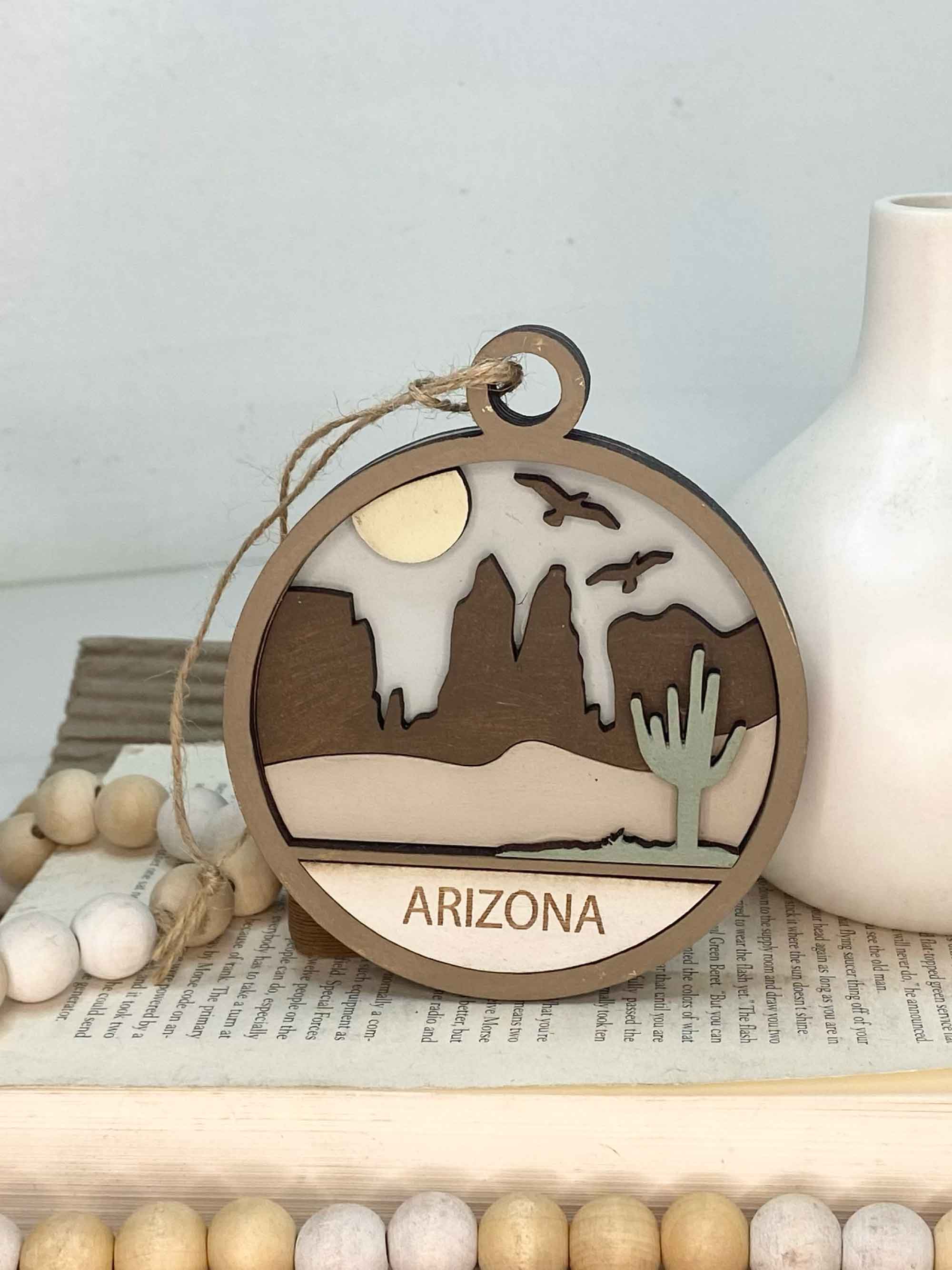 Pine Designs - Wholesale Ornament - Arizona State Ornament or Gift Tag