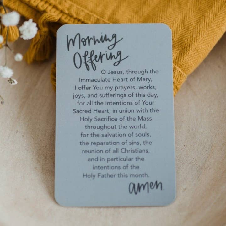 The Morning Offering Prayer Card for wholesale by Abundance of Grace