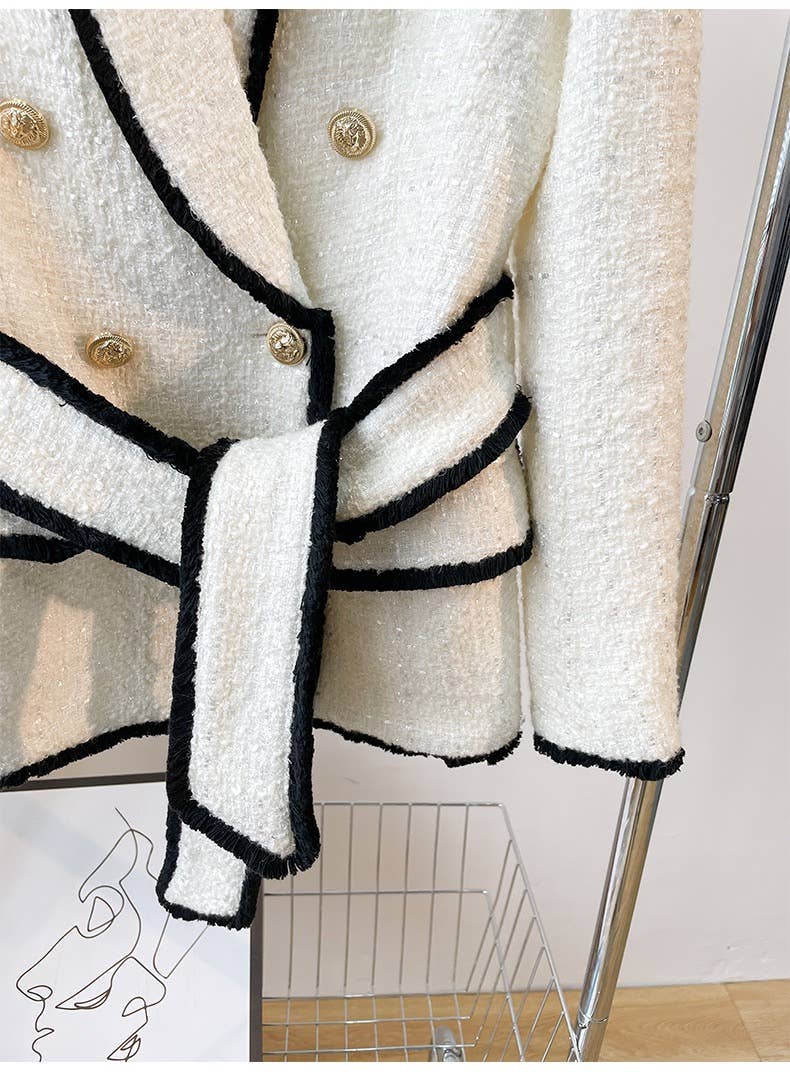 Productseeker - Wholesale Suit Set - Women's - SET018 Tweed Blazer And Short Set Fomal Blazer Set Two Piece9