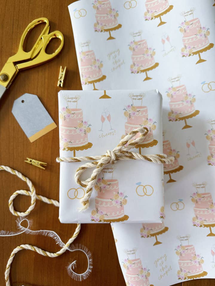 Wedding Wrapping Paper- 3 Sheets (20in.x30in.) Per Roll for wholesale by Shea Lettering