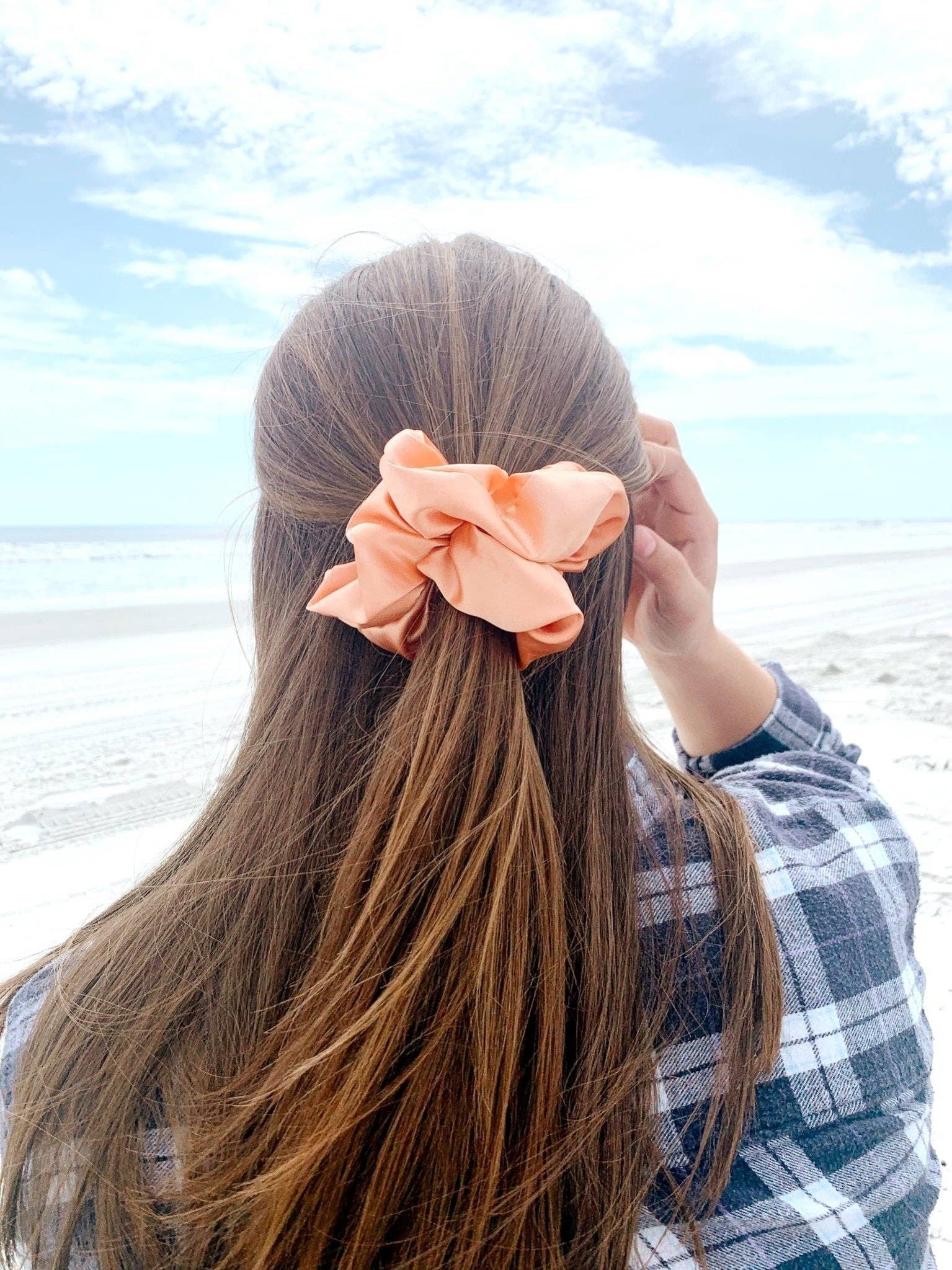 Beyond Scrunchies - Wholesale Scrunchie - Women's - PEACH - Mulberry Silk Scrunchie2