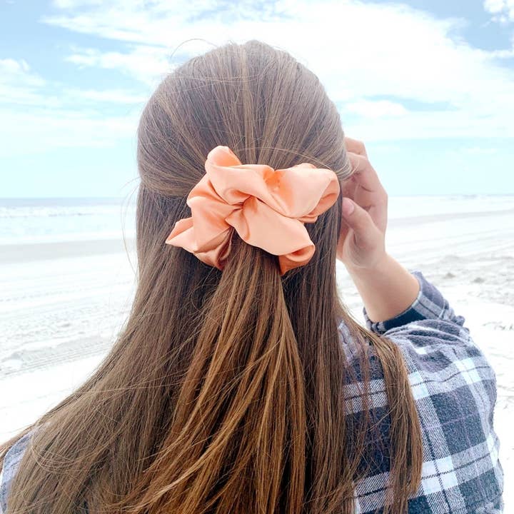 Beyond Scrunchies - Wholesale Scrunchie - Women's - PEACH - Mulberry Silk Scrunchie2
