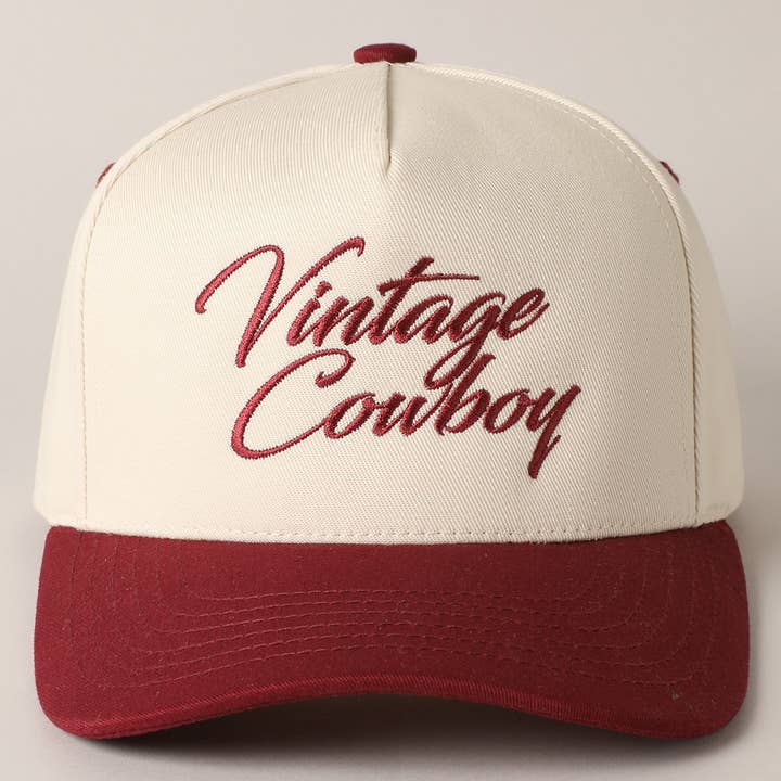 Fashion City - Wholesale Baseball cap – Unisex - Vintage Cowboy Embroidery Two Tone Baseball Cap18