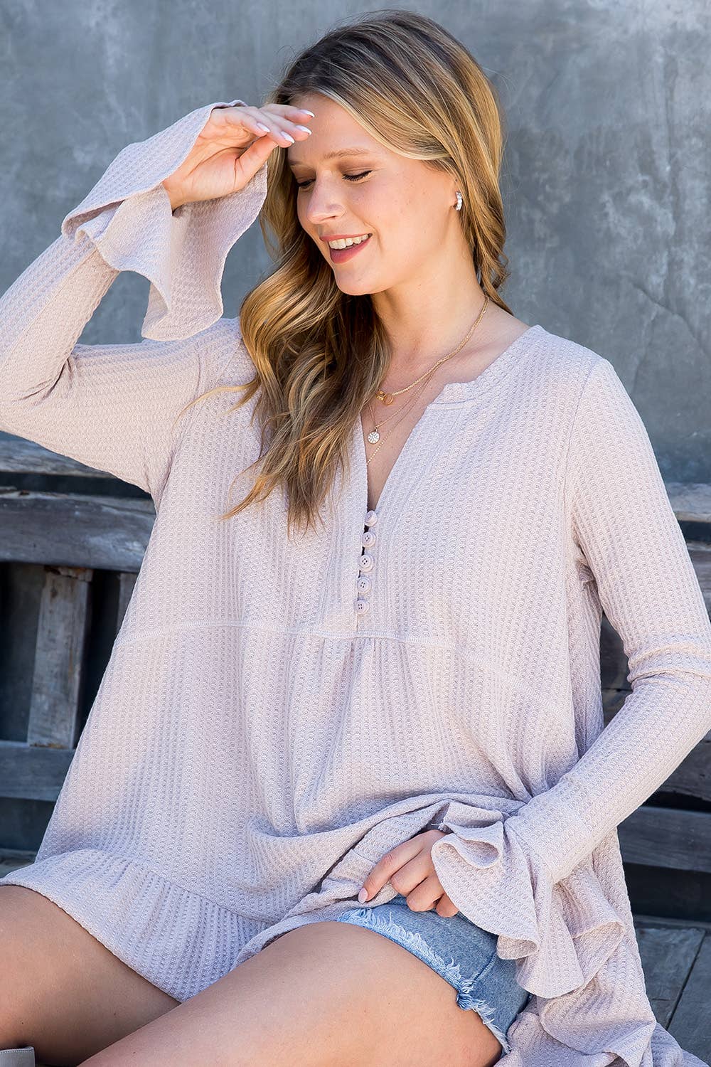 Sweet Lovely by Jen - Wholesale Tunic - Women's - SW275 - Waffle Knit Flare Top86