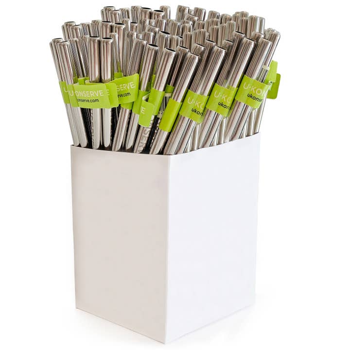 U Konserve - Wholesale Drinking Straw - Stainless Steel Straws in Bulk (100-pack)