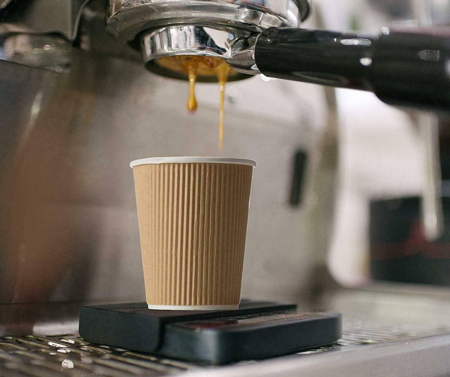 singleware – wholesale Engångskopp – Set med 150 Ripple Isolerade Kraft 8-oz Pappersmuggar – Kaffe/Te Varmmuggar | 3-lagers Vågig Vägg För Bättre Isolering | Perfekt för Cappuccino, Varm Choklad eller Isdrycker1