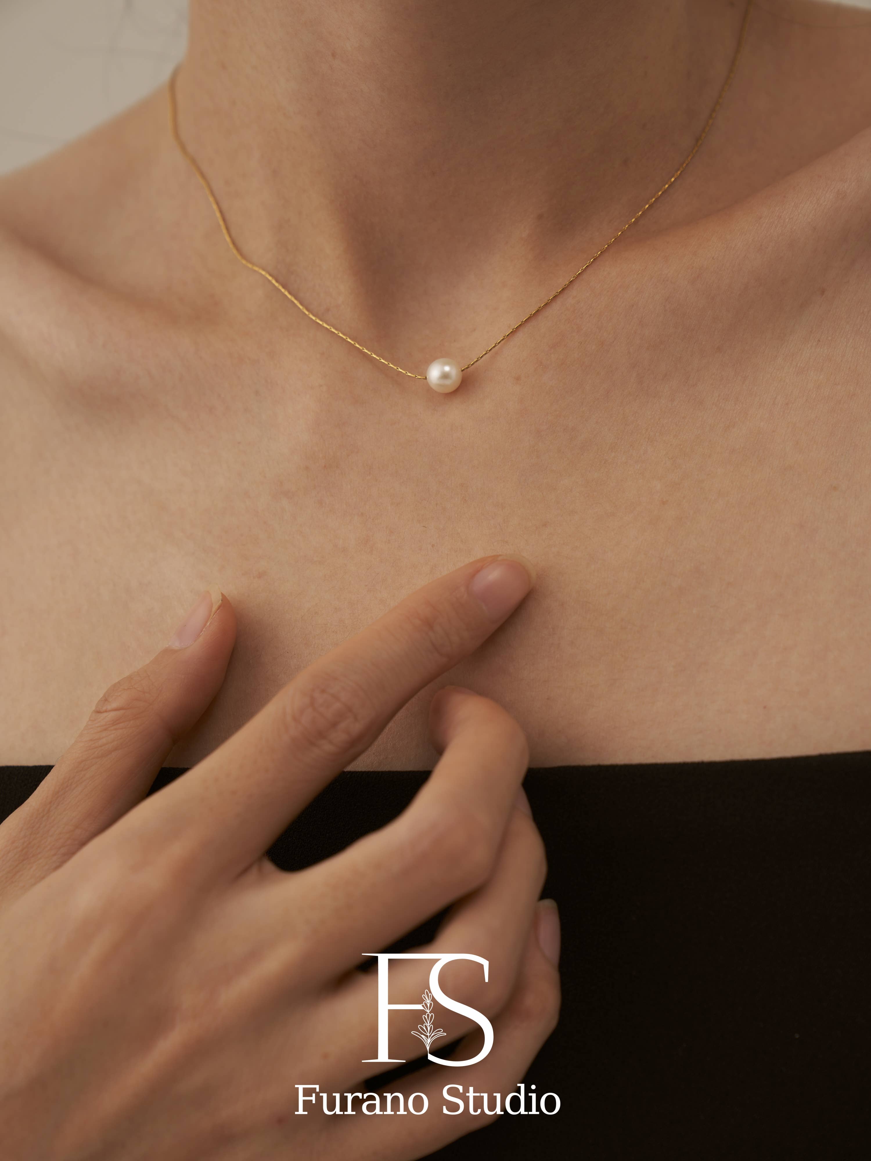 Furano Studio - Wholesale Pendant/Charm Necklace - 18K Gold Plated Floating Pearl Necklace,Pendant Necklace4