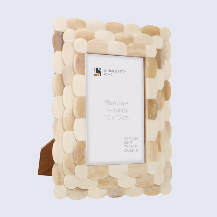 Handicrafts Home - Wholesale Picture Frame - Scalloped Art Inspired Bone Inlay Gift Picture Frames 4x6