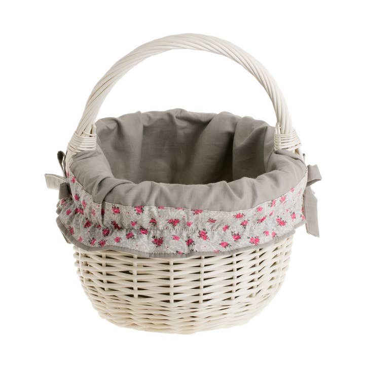 Whitewashed Wicker Basket, Natural Shopping Basket for wholesale by The Wicker Stories