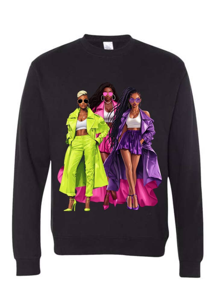 Melanin E-Commerce - Wholesale Sweatshirt – Women's - Trio of Queens1