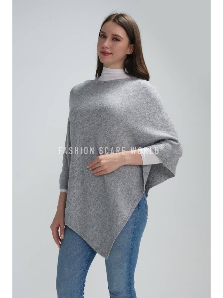 Fashion Scarf World – wholesale Poncho – Women's – Plain Cosy Metallic Thread Poncho14