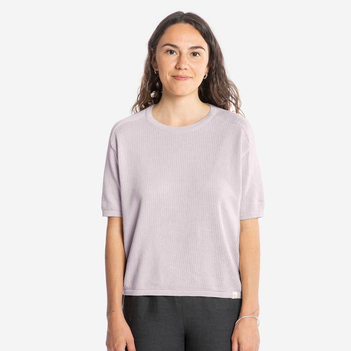 Camiseta de punto lavanda para venta al por mayor de Matona