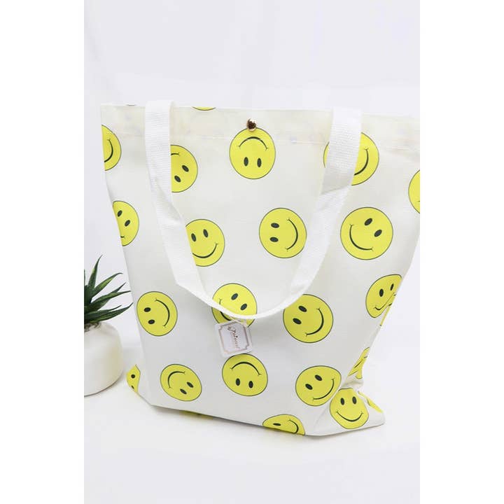 MIX COLOR Smiley Face Tote Bag for wholesale on Faire1