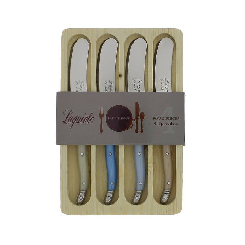 French Home - Wholesale Cheese Spreader - Laguiole 4-Piece Spreader Set with Two-Tone Handles3