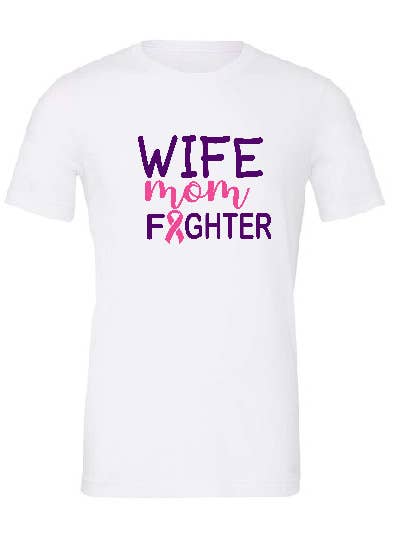 T-shirt Wife Mom Fighter Cancer du sein pour la vente par Bearded Bird Apparel