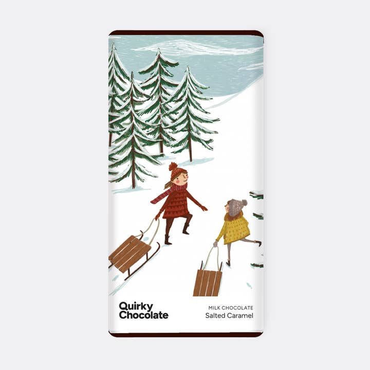 Quirky Chocolate - Vente Barre chocolatée - Barres de Collaboration - Joy Nevada (Caramel Salé 100g)1