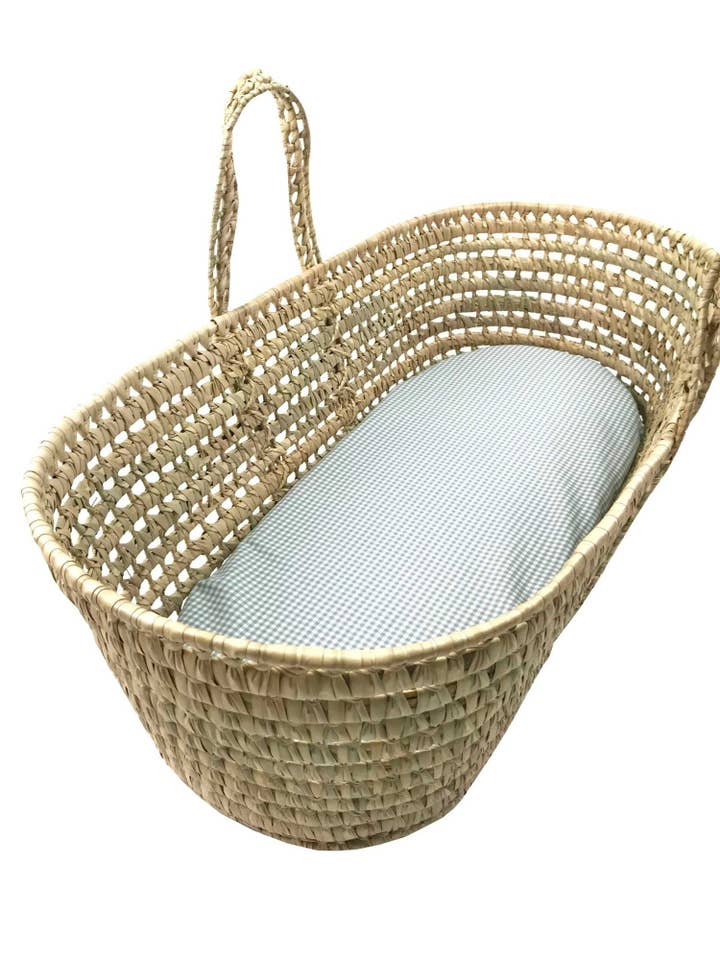 Gray and White Cotton Gingham - Custom Made Fitted Sheet for wholesale by Wendy Anne