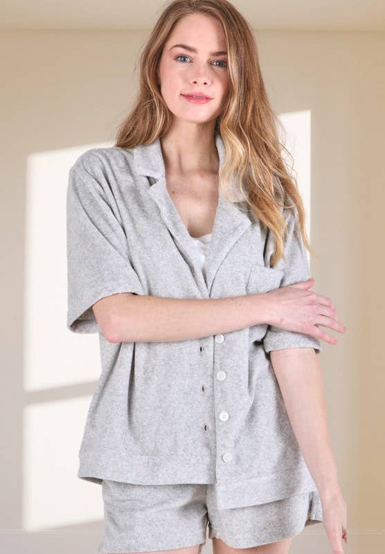 Peace Love Line - Wholesale Shorts - Women's - TOWEL TERRY SOFT POCKET SHORTS9