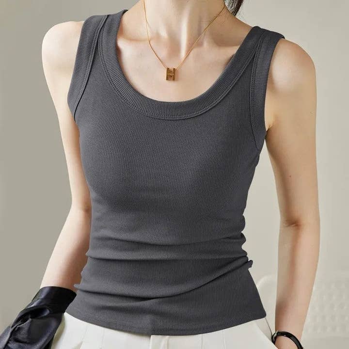 UZ Wholesale Store - Wholesale Tank Top - Women's - Solid Color Sleeveless Top For Covering Side Boob