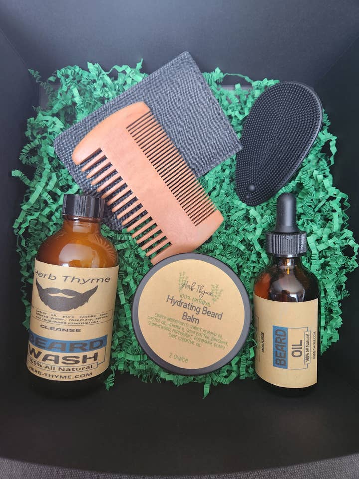 Kit de cuidado de barba totalmente natural para venta al por mayor de Herb Thyme