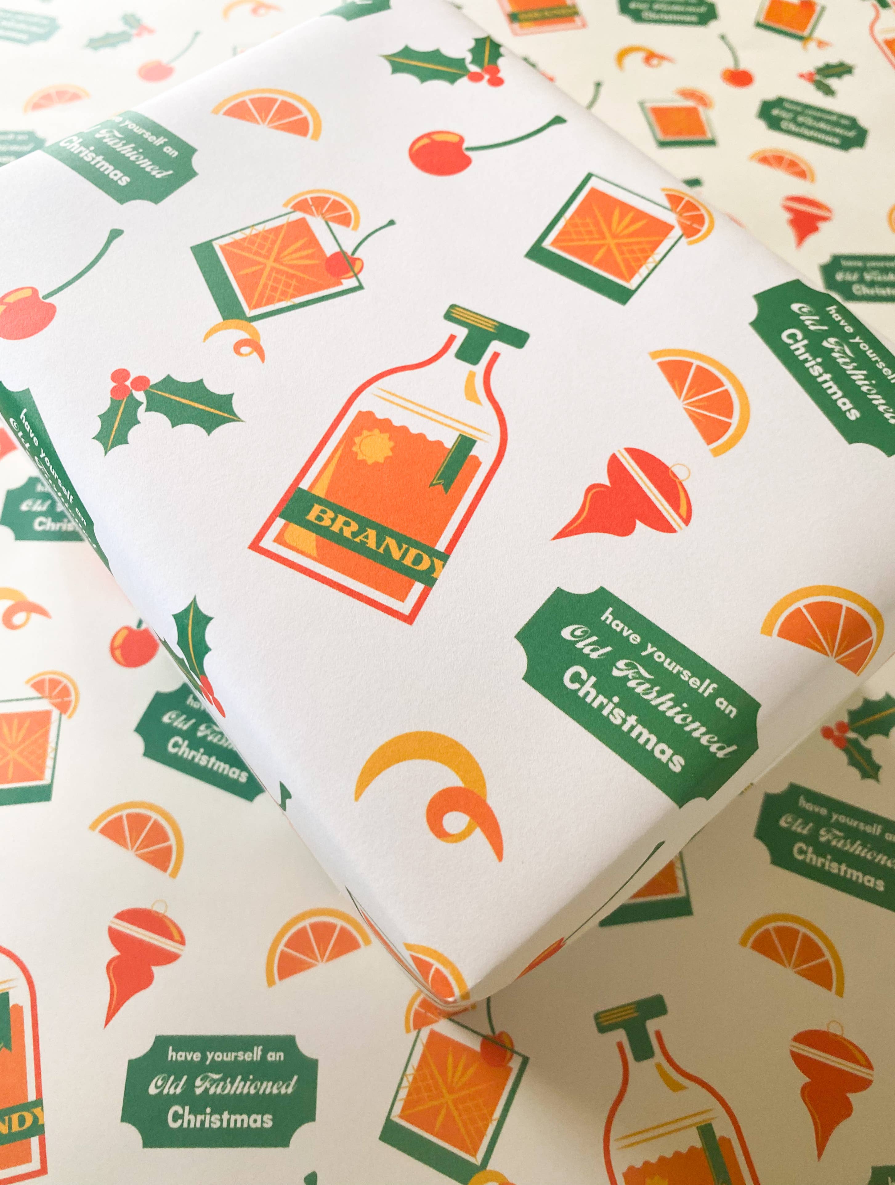 Bottlebrush Graphics - Wholesale Flat Wrap - NEW Old Fashioned Christmas holiday wrapping paper sheets! 1