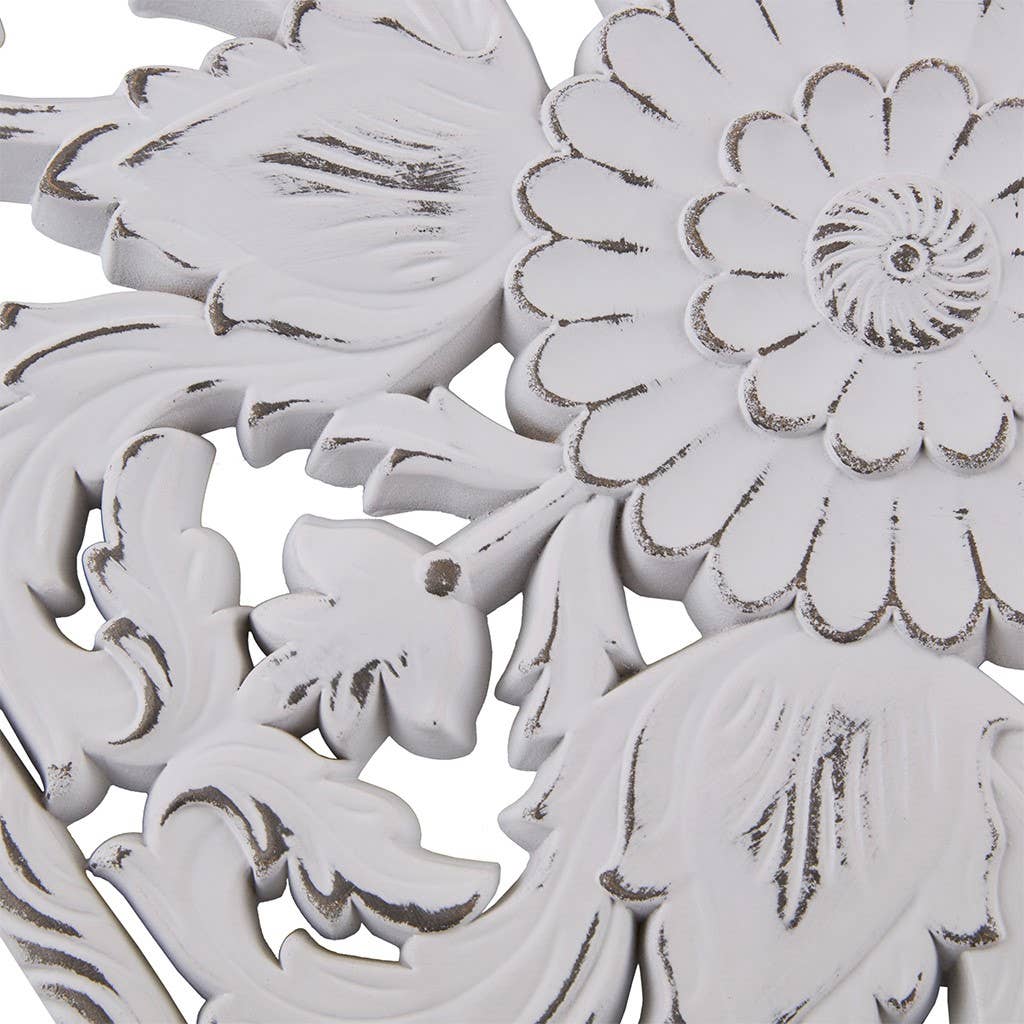 Olliix - Wholesale Gallery Wall Set - Boho Carved Wooden Panels Wall Decor, White2